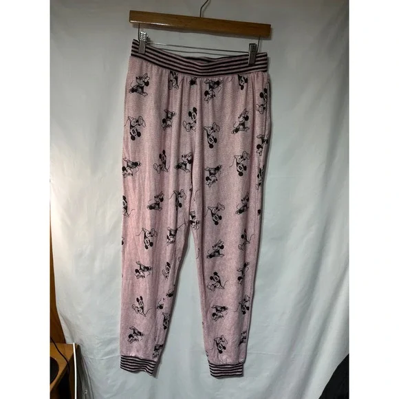 Disney Mickey‎ Mouse Pajama Set Women's Small Pink Long Sleeve Pants Sleepwear - Picture 4 of 4